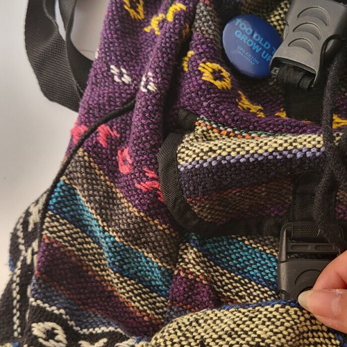 Vintage Boho Backpack handmade, used, multicolor