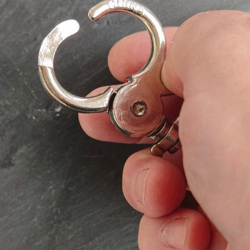 Set of 3 silver lobster clasp safety keychains new