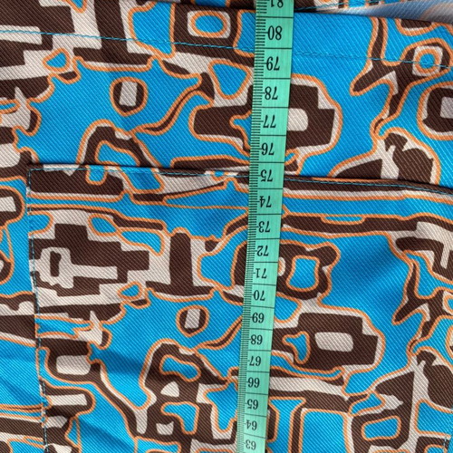 Shirt blue with brown patterns new Kado handmade clothes