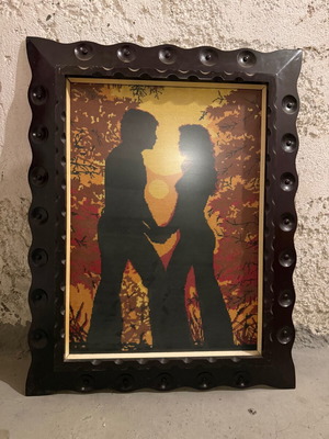 Κορνίζα με κέντημα σαν καινούργια, 66x84 εκ.