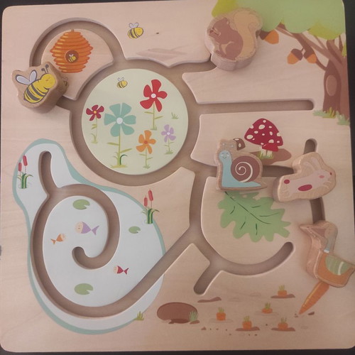 Wooden prewriting toy used by Andreu Toys
