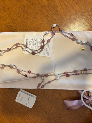 Anatol silver necklace new with pearls multicolor