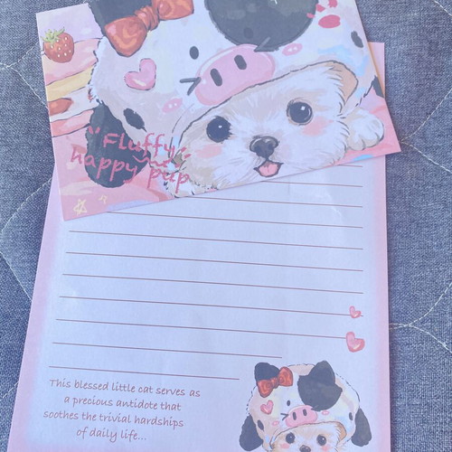 Correspondence set like new, 15 pieces with beautiful designs