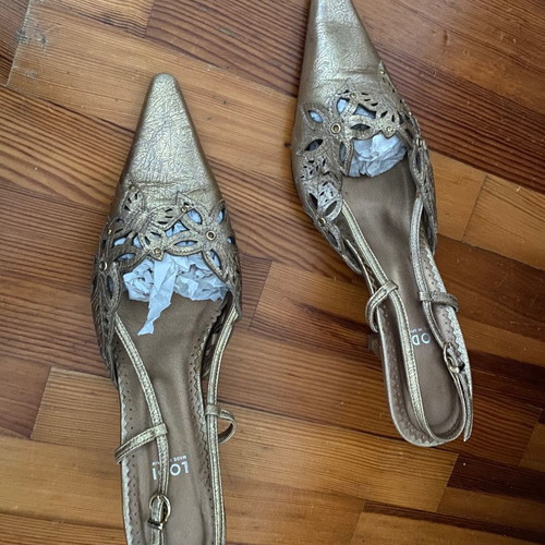 Lodi leather heels used with strap size 39 gold