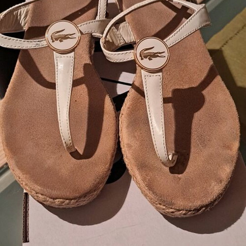 Lacoste espadrilles used, white, size 37