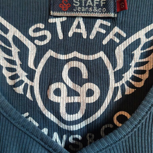 Staff Jeans sleeveless top, blue, size S