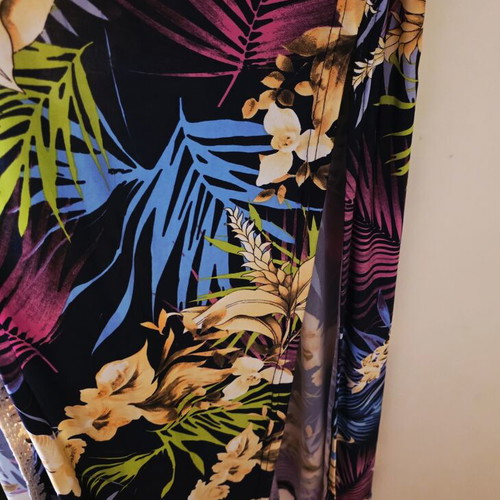 Printed long dress with slits like new, multicolor