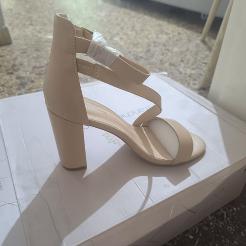 Beige high heel sandals size 39