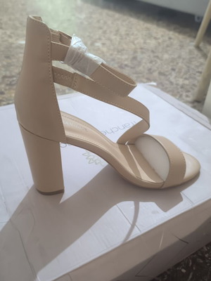 Beige high heel sandals size 39