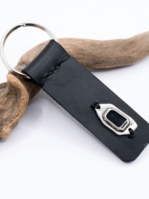 Leather keychain Emo/Goth made to order, personalized