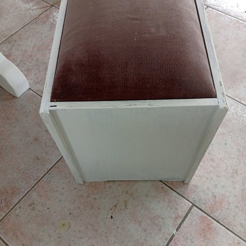Stool like new made of quality wood with chalk paint melamine finish