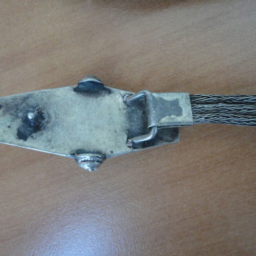 Antique women's metal belt used, length 95 cm