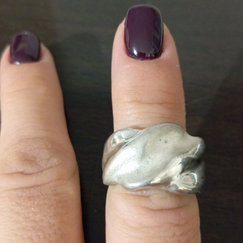 Silver ring 925 like new with stamp and sandblasting detail