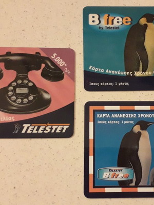 Telestet phone talk time renewal cards used, pack of 3 open