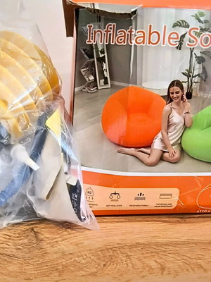 Inflatable sofa arm chair with pump and repair kit like new