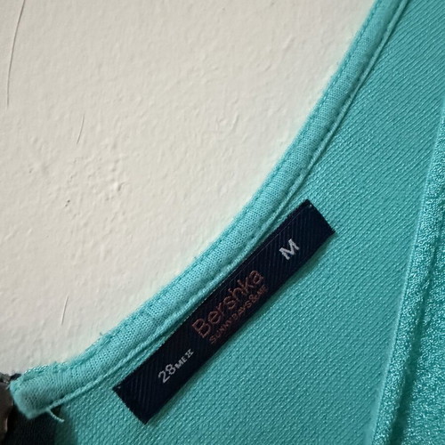 Bershka turquoise midi dress sleeveless, medium