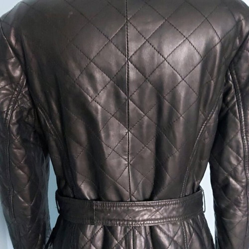 Paisley Park women's quilted leather coat used, black