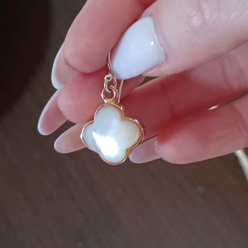 Loisir silver earrings new, gold-plated with pearl stones