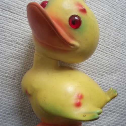 Rubber duck used with sound, 1960-1970 decade, 20cm height