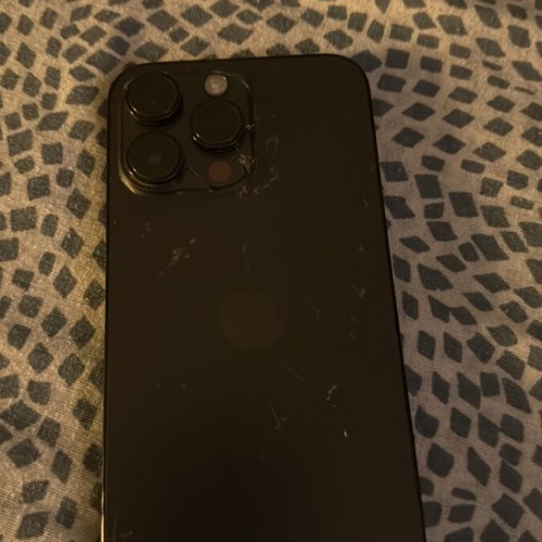 iPhone 14 Pro Max 128GB smartphone with replaced screen and broken back