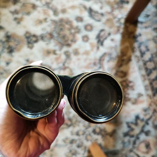 Military vintage binoculars used, jumelle marine 19th-20th century