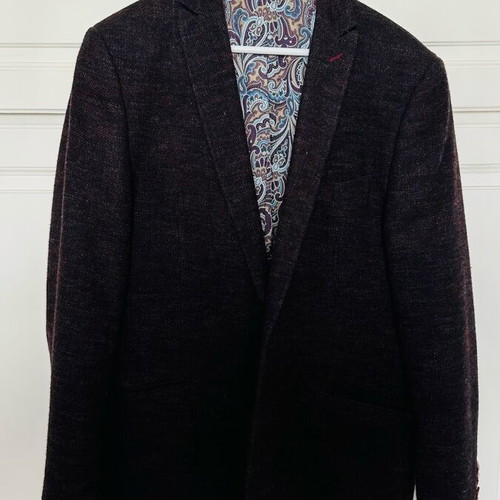 Uomo men's woolen blazer like new, brown and purple