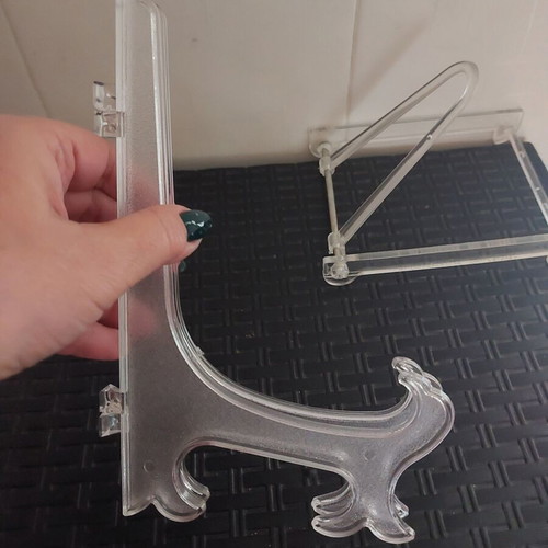 Transparent plastic stands for tabletop decorations, pack of 5