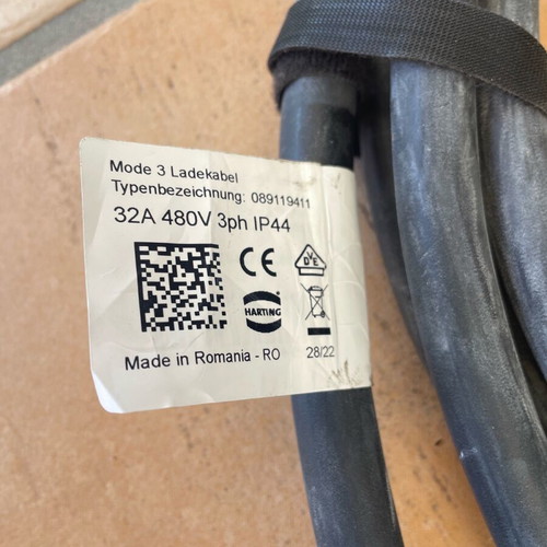 Car charging cable 4.5 meters Mode 3 like new, three-phase 22kW