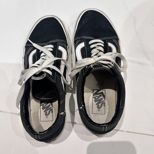 Vans Old Skool black sneakers with white stripe, size 39