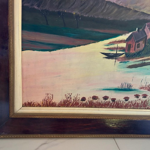 Vintage painting used, handmade oil on canvas