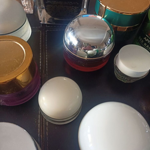 Face cream jars used, pack of 18, Biotherm, Dior, Lancaster, Lavie en Rose