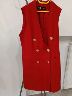 Zara blazer red formal like new with gold buttons