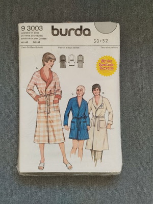 Burda Pattern No 9 3003 for Men's Short Robe new