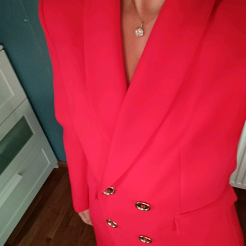 Zara women's red jacket with lining, regular fit