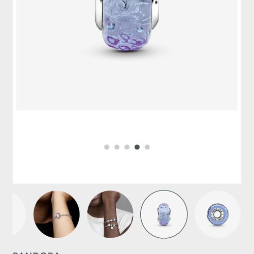 Pandora purple Murano charm SS 925