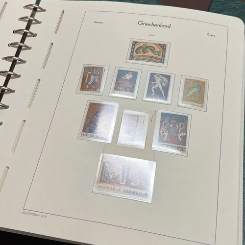 Greek stamps used, 1861-2000, in two Pharos albums