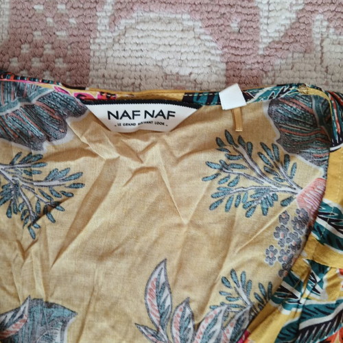 Wrap blouse Naf Naf like new, size S, colorful, breathable fabric