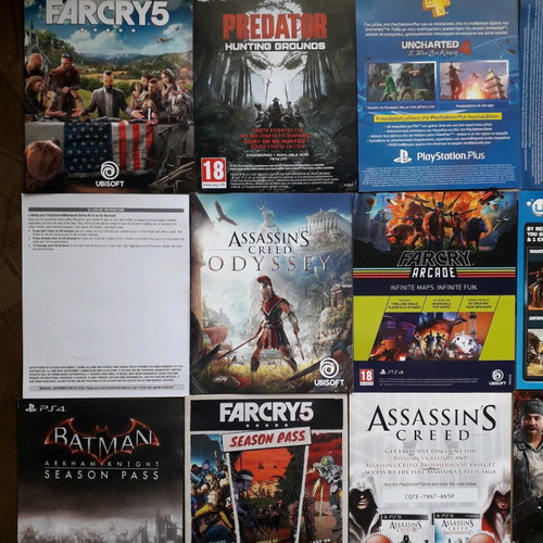 Collectible PS4 game leaflets