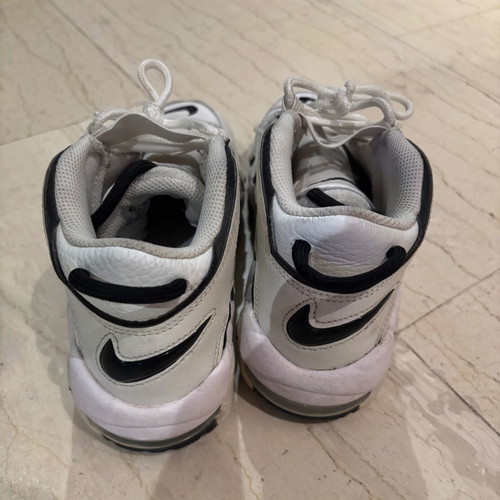 Nike Air More Uptempo athletic shoes used, size 38, black and white