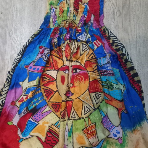 A-Style colorful silk dress, size S
