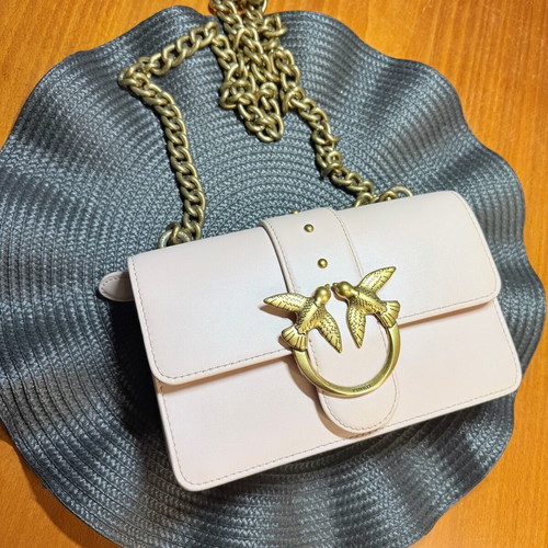 Pinko shoulder bag like new, pink and gold