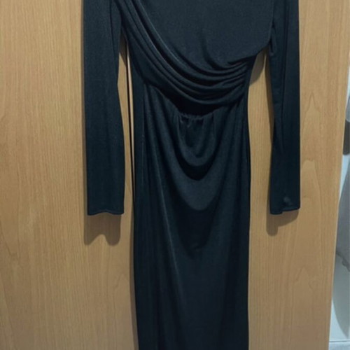Midi dress with long sleeve, elastic, one size, new