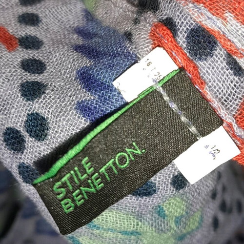 Benetton summer pashmina large, like new, blue multicolor