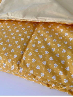 Ελαφρύ πάπλωμα  100% βαμβάκι Κίτρινο floral  155*235εκ