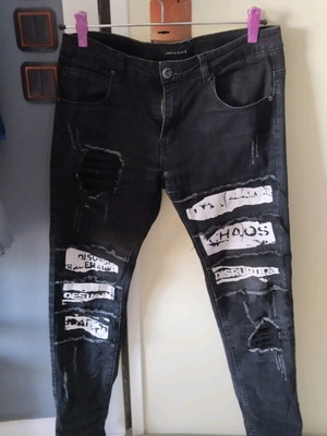Leeyo Jeans Ανδρικό Παντελόνι Τζιν Baggy Μαύρο Μεταχειρισμένο
