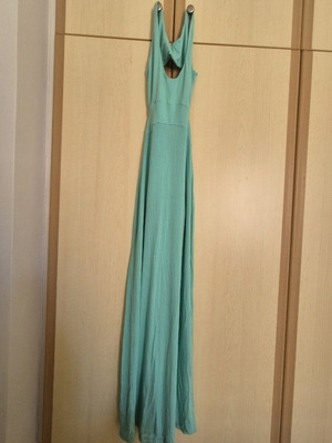 Paranoia long backless dress almost unused, turquoise, size M