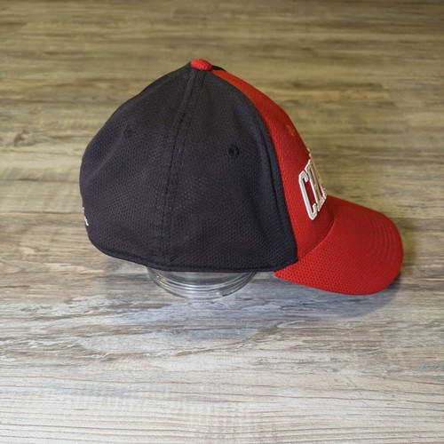 Champion mesh baseball cap used, red and navy blue adjustable hat