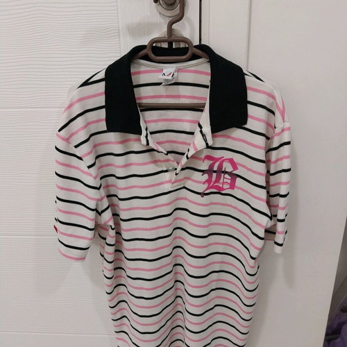 Badboy Club Polo Shirt used, men's size M, 100% cotton, stripes