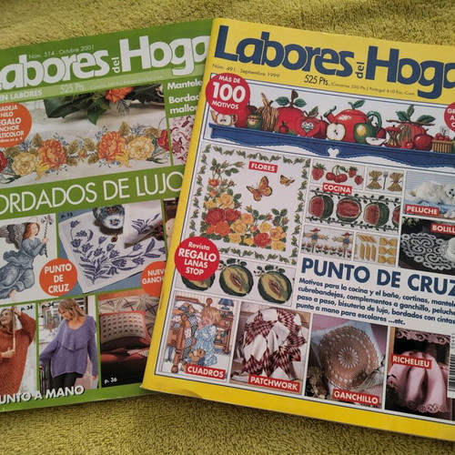 Labores del Hogar magazines used, vintage, embroidery and knitting ideas