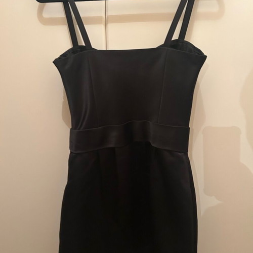 Satin Petite Dress Black New
